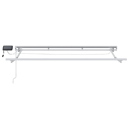 Manuel markise-ramme med LED-lys Bordeaux og Hvid 3,5 x 2 m