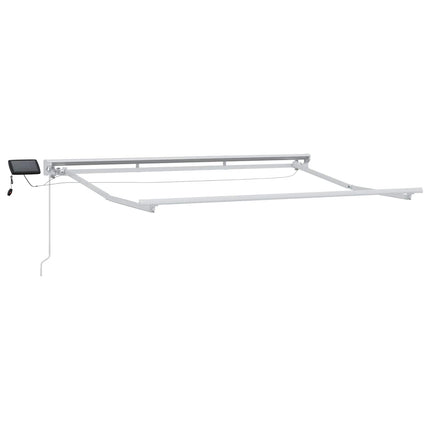 Manuel markise-ramme med LED-lys Beige og hvid 3,5 x 2 m
