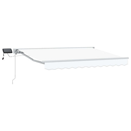 Manuel markise-ramme med LED-lys Hvid 3,5 x 2 m