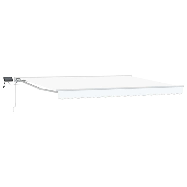 Manuel markise-ramme med LED-lys Hvid 4,5 × 3 m