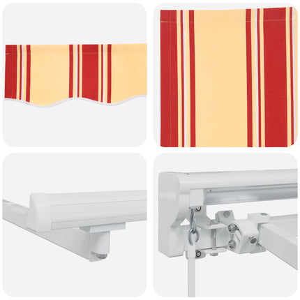 Manuel markise-ramme med LED-lys 4,5 × 3,5 m