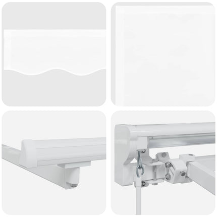 Manuel markise-ramme med LED-lys Hvid 4,5 × 3,5 m