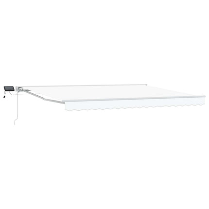 Manuel markise-ramme med LED-lys Hvid 5 × 3,5 m