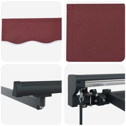 Manuel markise-ramme med LED-lys 3,5 x 2 m