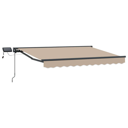Manuel markise-ramme med LED-lys Beige og Antracit 3,5 x 2 m