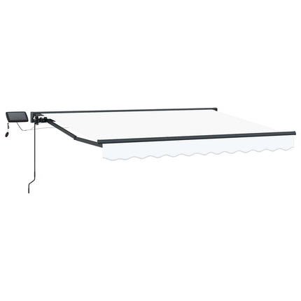 Manuel markise-ramme med LED-lys Hvid og antracit 3 x 2,5 m