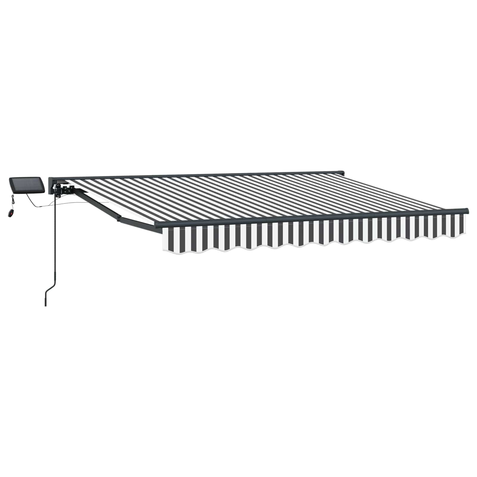 Manuel markise-ramme med LED-lys Anthracit og hvid 3,5 x 2,5 m