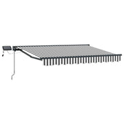 Manuel markise-ramme med LED-lys Anthracit og hvid 3,5 x 2,5 m