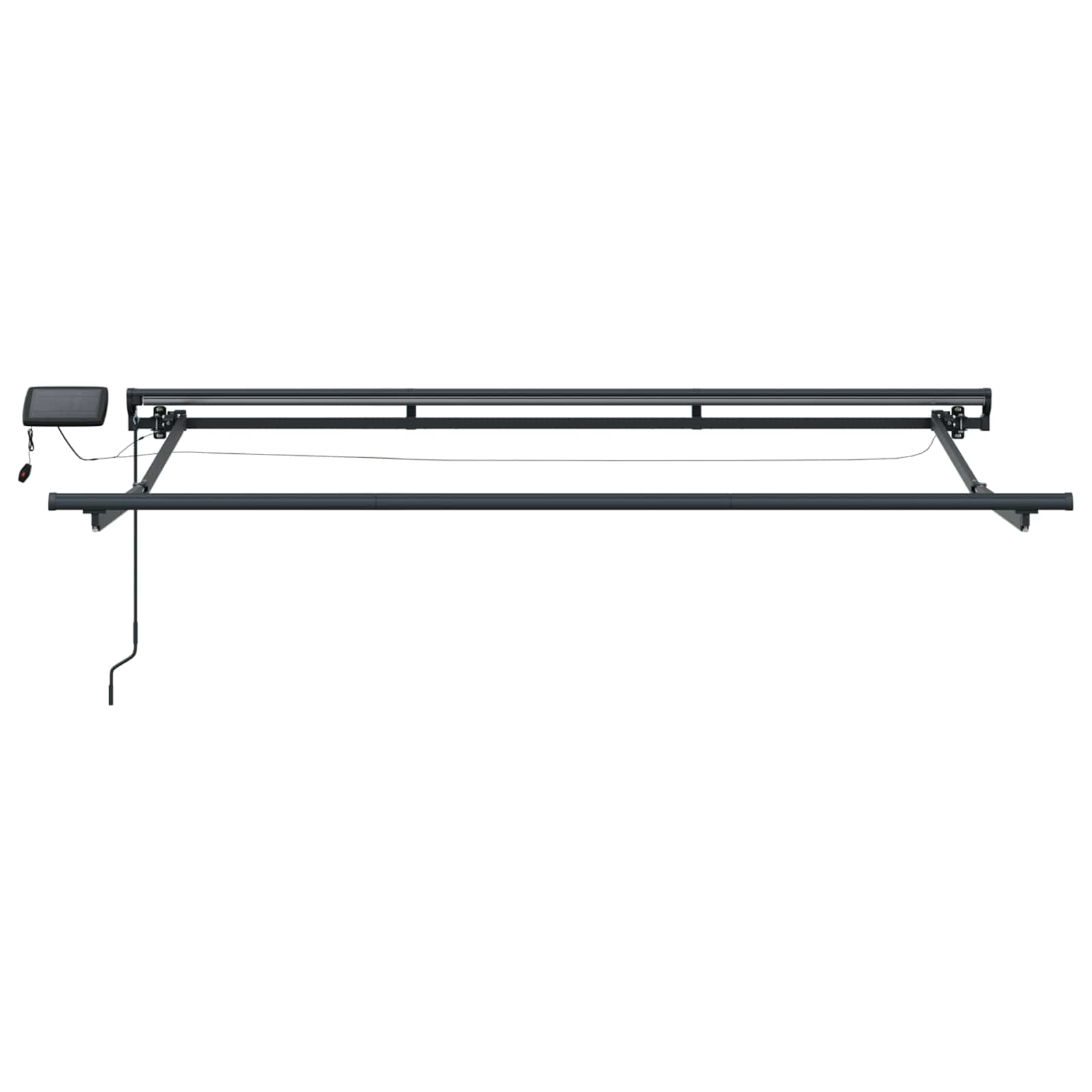 Manuel markise-ramme med LED-lys Anthracit og hvid 3,5 x 2,5 m