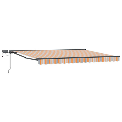 Manuel markise-ramme med LED-lys 4 × 3 m