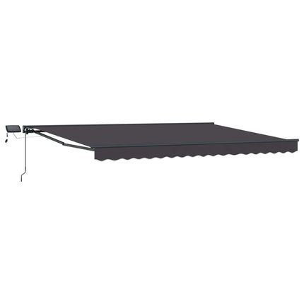 Manuel markise-ramme med LED-lys Antracit 4 × 3,5 m