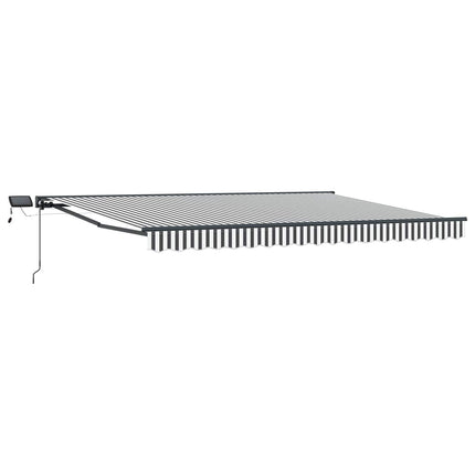 Manuel markise-ramme med LED-lys Anthracit og hvid 4 × 3,5 m