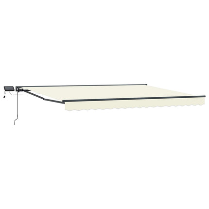 Manuel markise-ramme med LED-lys Creme og antracit 4,5 × 3 m