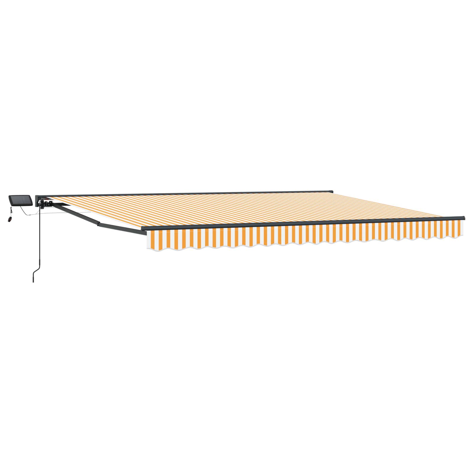 Manuel markise-ramme med LED-lys 4,5 × 3 m
