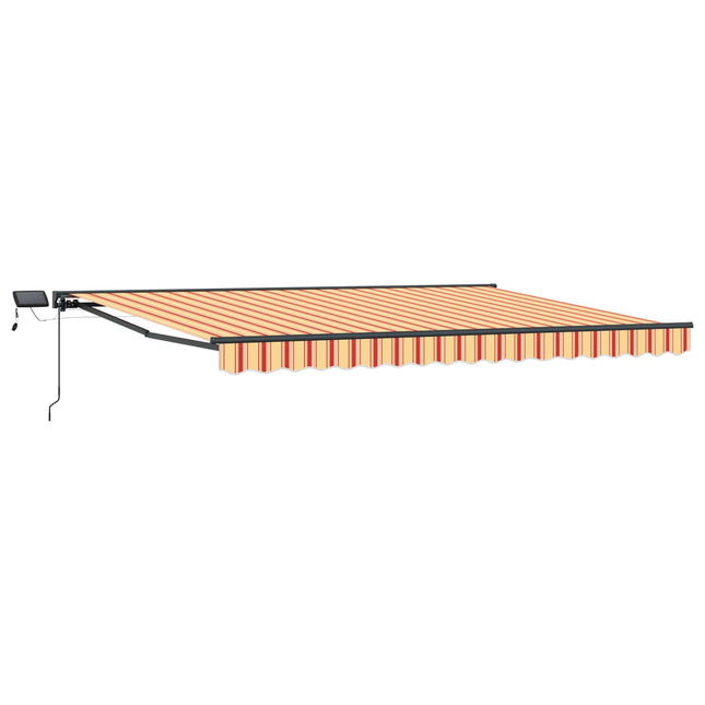 Manuel markise-ramme med LED-lys 4,5 × 3,5 m