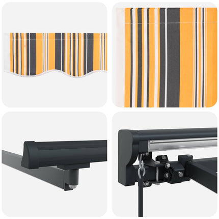 Manuel markise-ramme med LED-lys 4,5 × 3,5 m