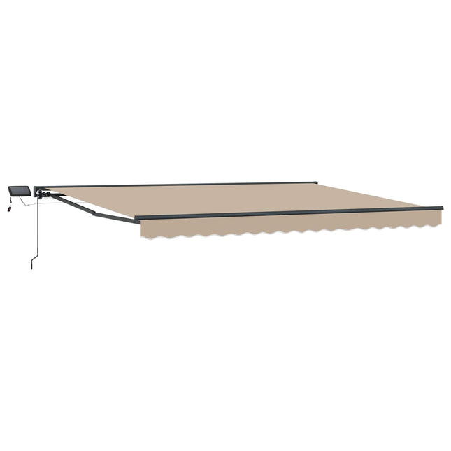 Manuel markise-ramme med LED-lys Beige og Antracit 4,5 × 3,5 m