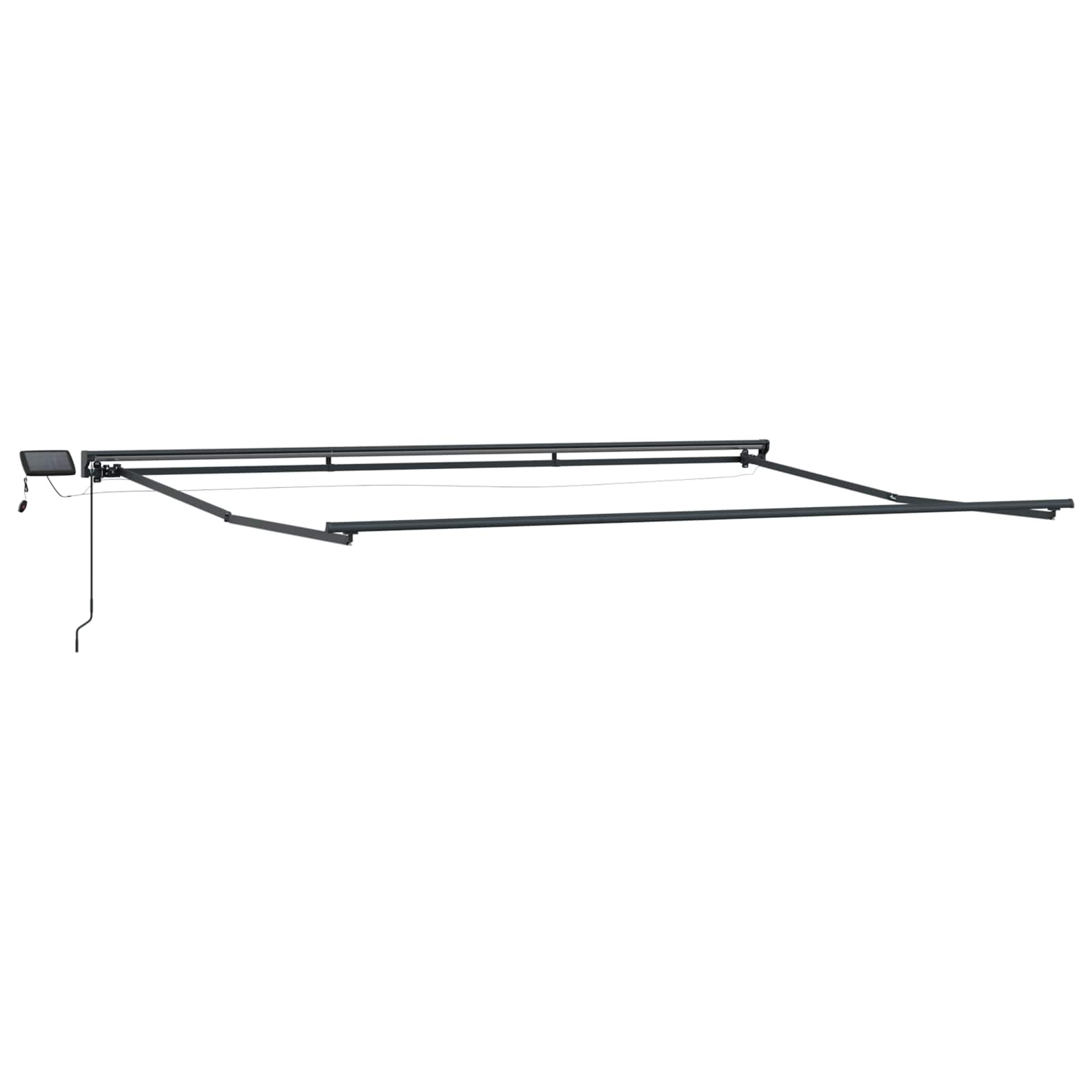 Manuel markise-ramme med LED-lys 5 x 3 m