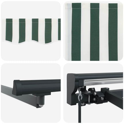 Manuel markise-ramme med LED-lys 5 x 3 m