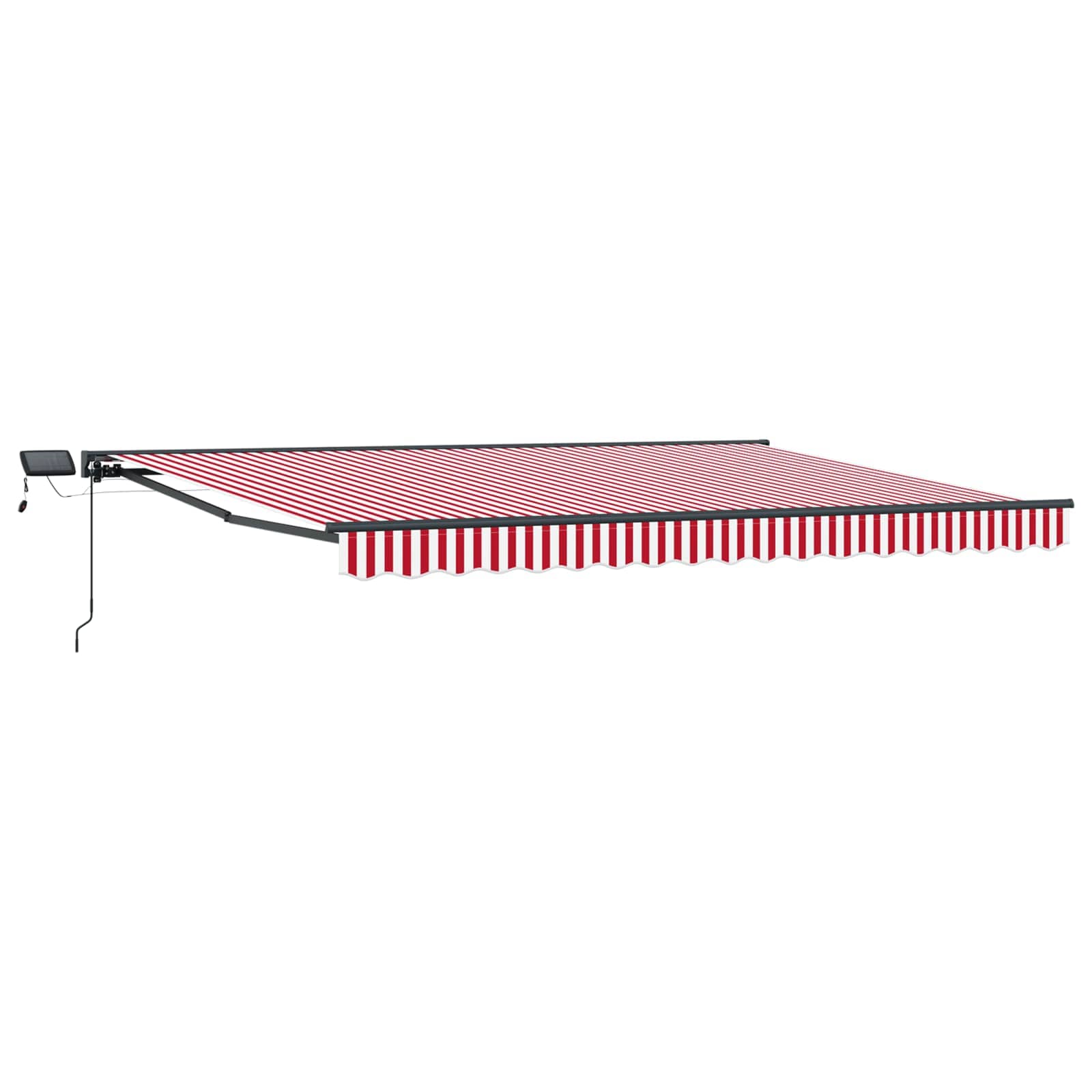 Manuel markise-ramme med LED-lys 5 × 3,5 m