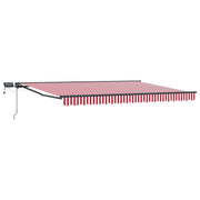 Manuel markise-ramme med LED-lys 5 × 3,5 m