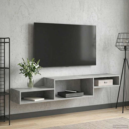 Væghængt TV Skab Vægmonteret Betongrå 150 x 28 x 26 cm