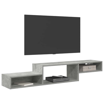 Væghængt TV Skab Vægmonteret Betongrå 150 x 28 x 26 cm