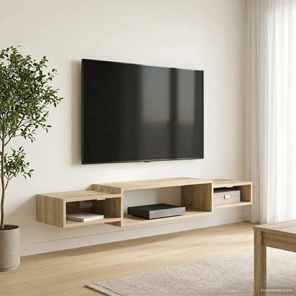 Væghængt TV Skab Vægmonteret Sonoma-eg 140 x 28 x 21 cm