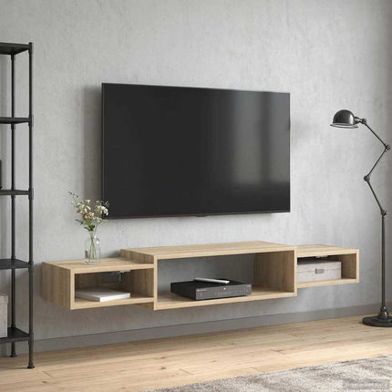 Væghængt TV Skab Vægmonteret Sonoma-eg 140 x 28 x 21 cm