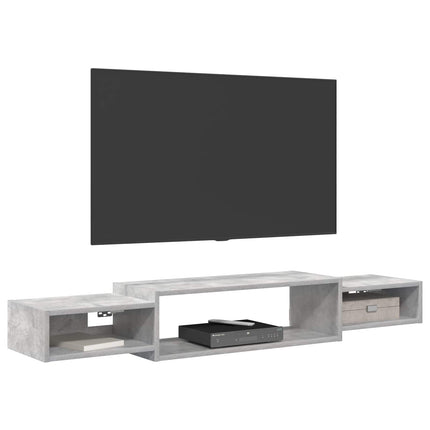 Væghængt TV Skab Vægmonteret Betongrå 140 x 28 x 21 cm