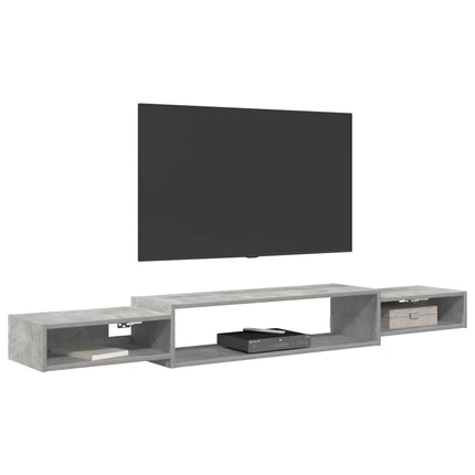 Væghængt TV Skab Vægmonteret Betongrå 180 x 28 x 21 cm