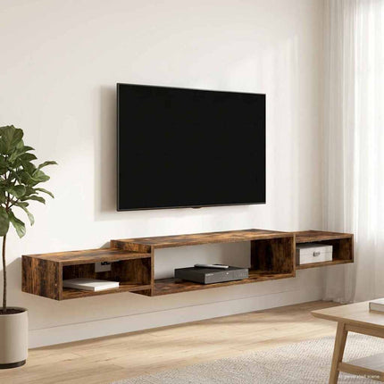 Væghængt TV Skab Vægmonteret Røget eg 180 x 28 x 21 cm