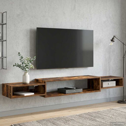 Væghængt TV Skab Vægmonteret Røget eg 180 x 28 x 21 cm