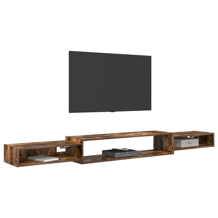 Væghængt TV Skab Vægmonteret Røget eg 220 x 28 x 21 cm