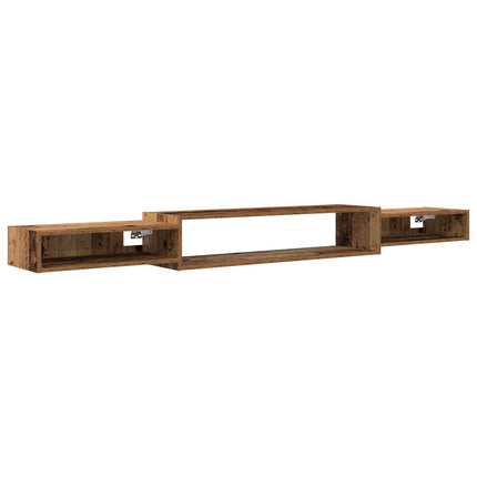 Væghængt TV Skab Vægmonteret Gammelt træ 220 x 28 x 21 cm