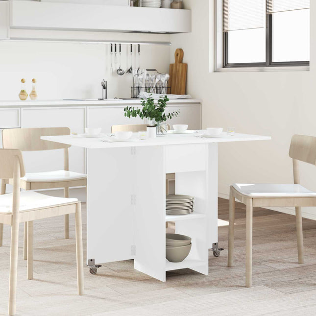 Spisebord 115 x 70 x 75 cm Konstrueret træ Hvid Rektangulær