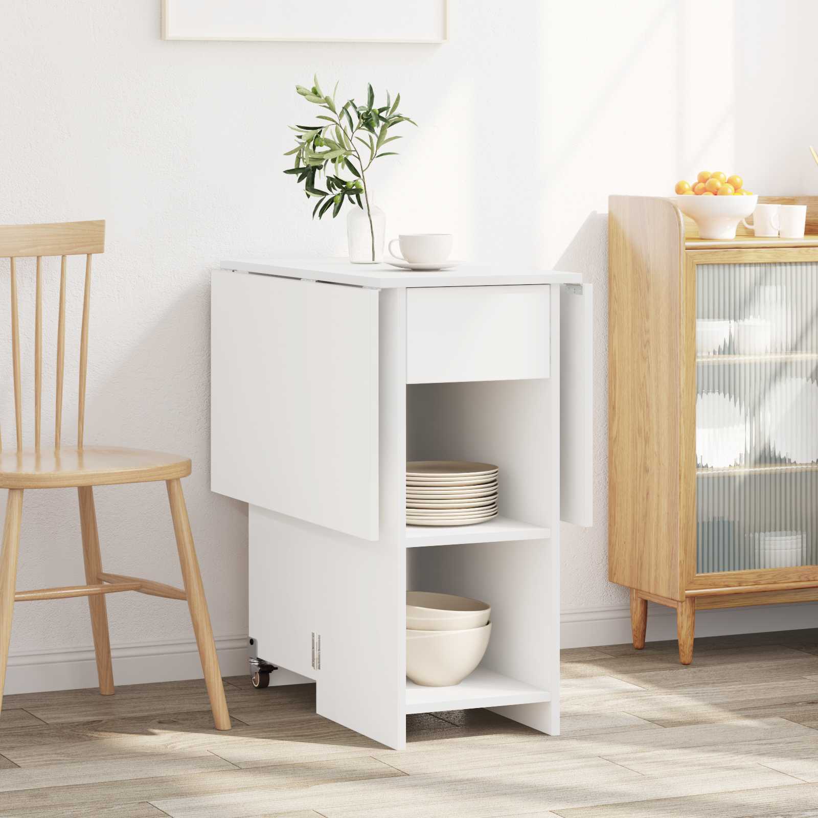 Spisebord 115 x 70 x 75 cm Konstrueret træ Hvid Rektangulær