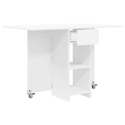 Spisebord 115 x 70 x 75 cm Konstrueret træ Hvid Rektangulær