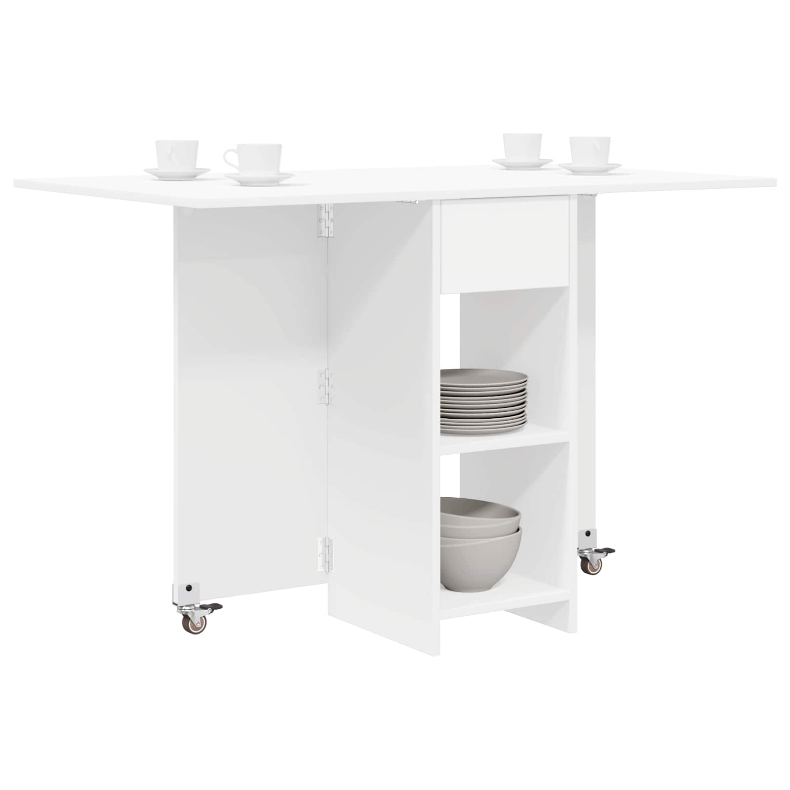 Spisebord 115 x 70 x 75 cm Konstrueret træ Hvid Rektangulær