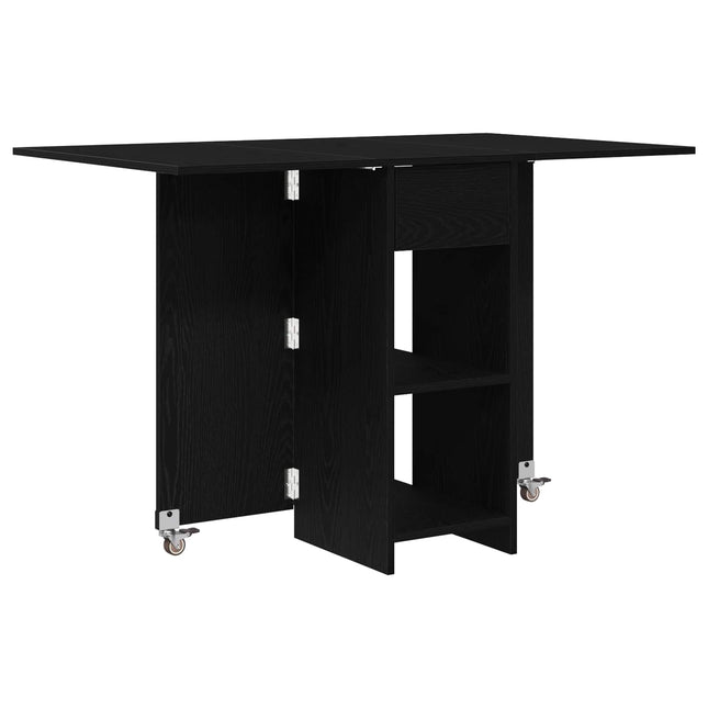 Spisebord 115 x 70 x 75 cm Konstrueret træ Sort eg Rektangulær
