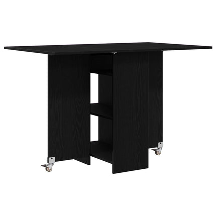 Spisebord 115 x 70 x 75 cm Konstrueret træ Sort eg Rektangulær