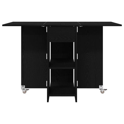 Spisebord 115 x 70 x 75 cm Konstrueret træ Sort eg Rektangulær