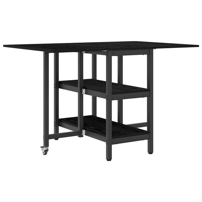 Spisebord 122 x 80 x 76,5 cm Konstrueret træ Sort eg