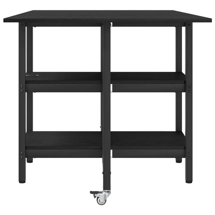 Spisebord 122 x 80 x 76,5 cm Konstrueret træ Sort eg
