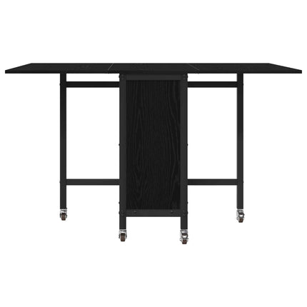 Foldbart spisebord med hjul 130 x 80 x 76,5 cm Konstrueret træ