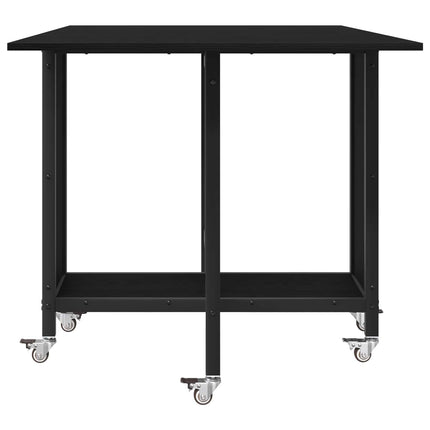 Foldbart spisebord med hjul 130 x 80 x 76,5 cm Konstrueret træ