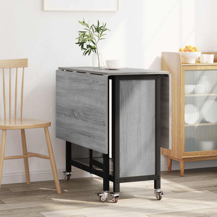 Foldbart spisebord med hjul 130 x 80 x 76,5 cm stål PB