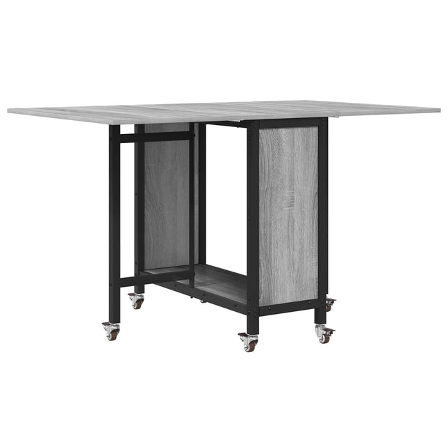 Foldbart spisebord med hjul 130 x 80 x 76,5 cm stål PB