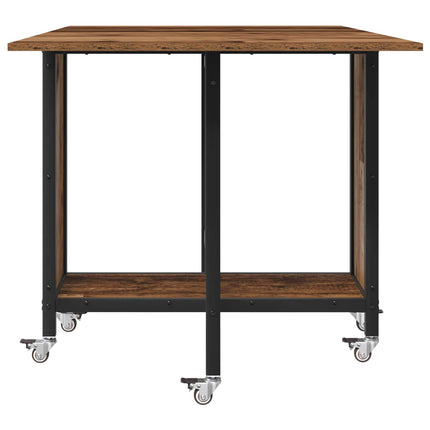 Foldbart spisebord med hjul 130 x 80 x 76,5 cm stål PB