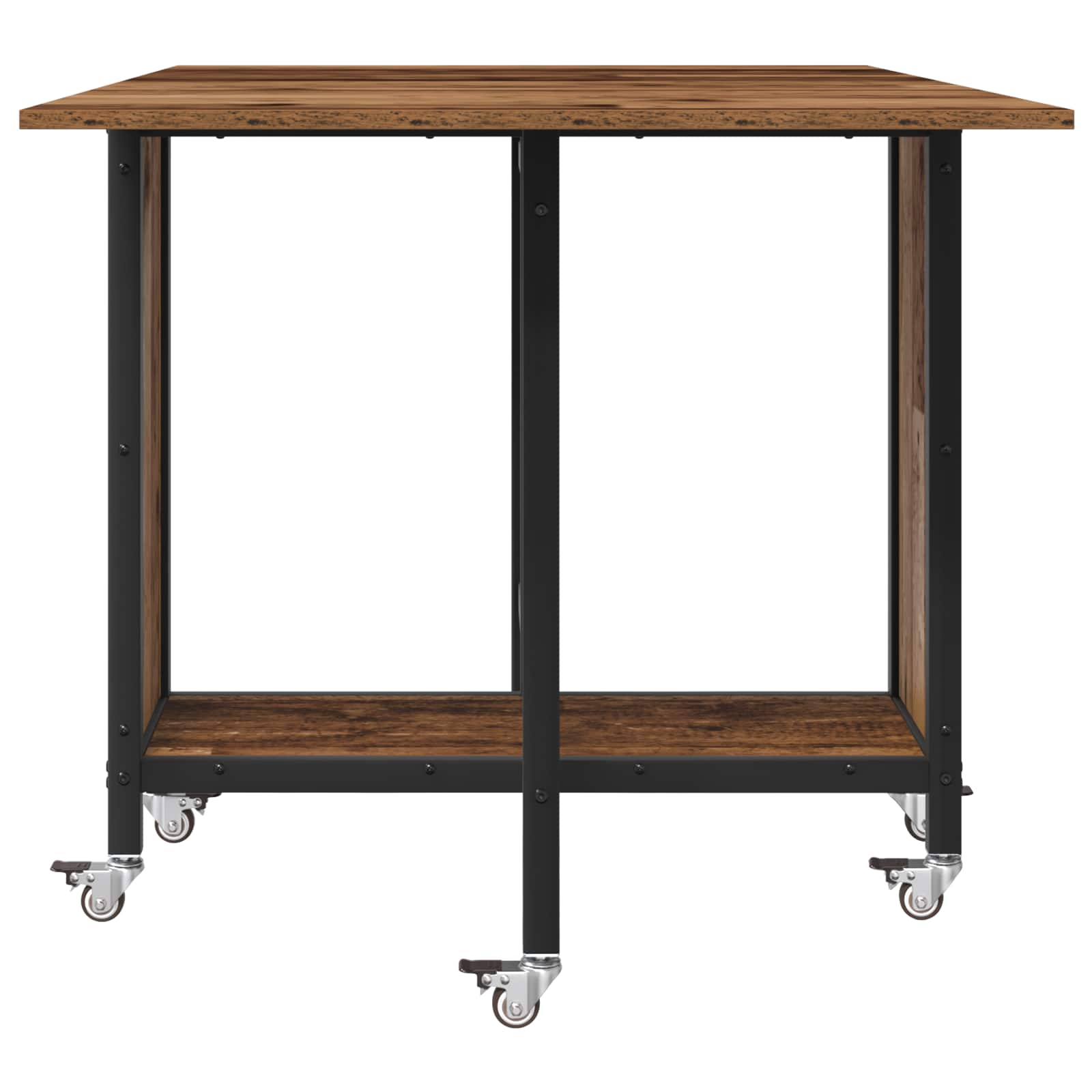 Foldbart spisebord med hjul 130 x 80 x 76,5 cm stål PB